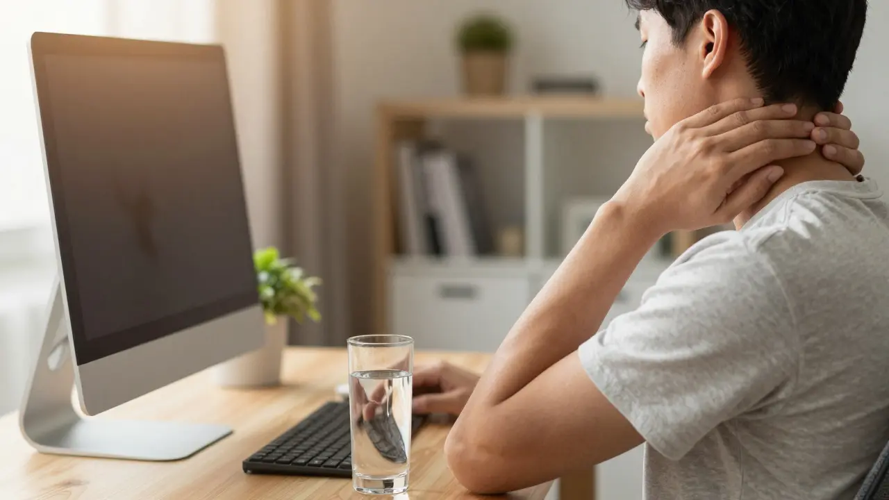 Ergonomické pracoviště s důrazem na pitný režim a protahování